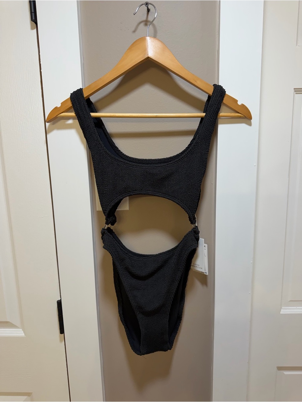 Good American Black Cutout Swimsuit XXS/XS